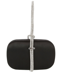 Embellished Strap Clutch Evening Bag LGZ077 BLACK